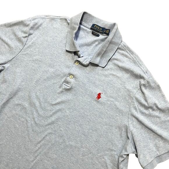 POLO RALPH LAUREN Classic Fit Short Sleeve Polo Shirt in Blue Heather SZ XL - Picture 3 of 8